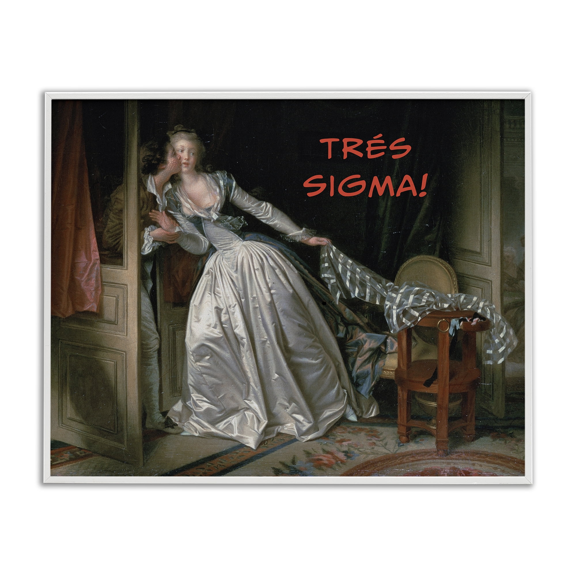 Stupell Industries Iconic Tres Sigma White Framed Giclee Art, design by Grotto Studios