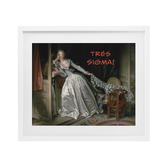 Stupell Industries Iconic Tres Sigma White Framed Print Under Glass, design by Grotto Studios