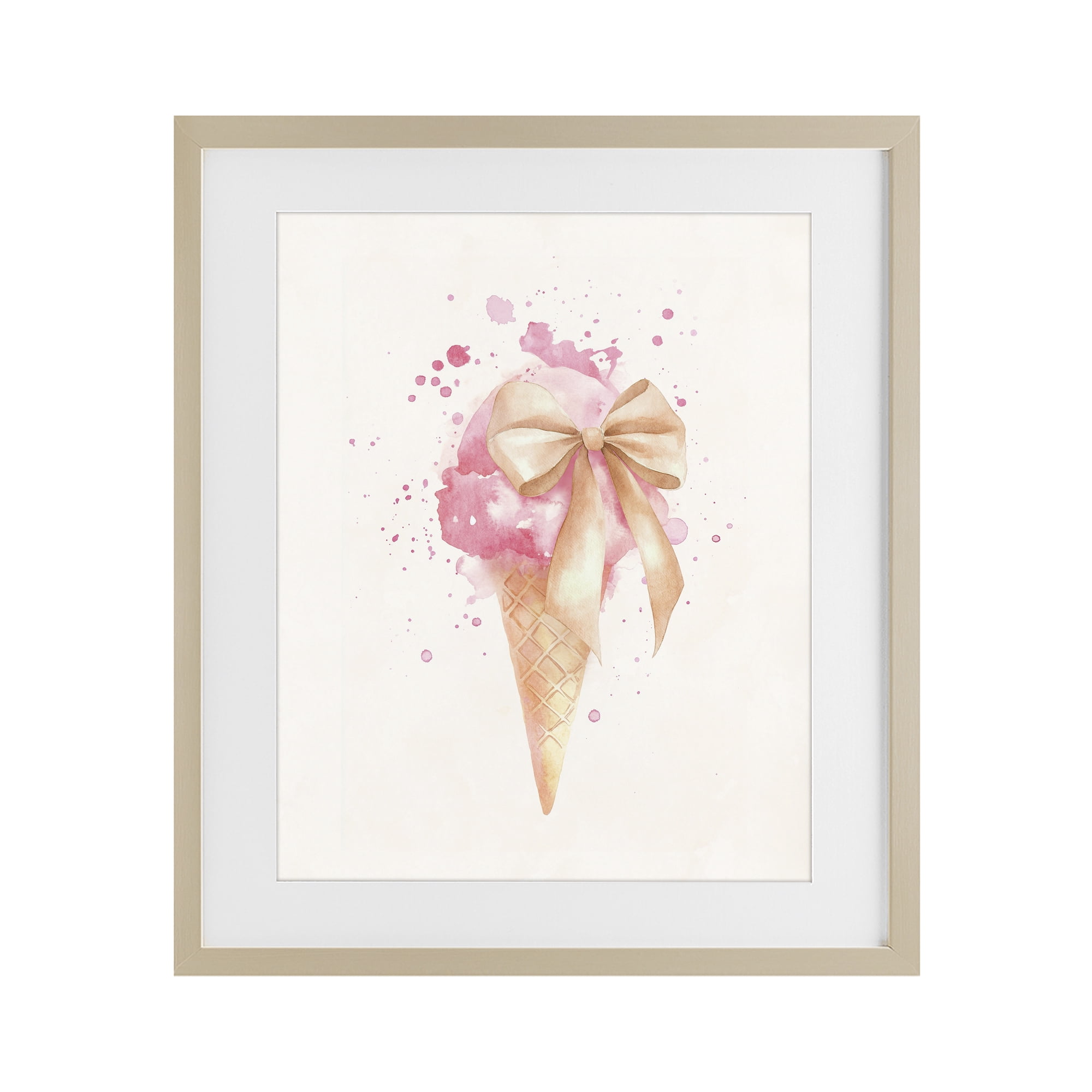 Stupell Industries Icy Charm Ice Cream Cone Birch Framed Print Under Glass, design by Svetlana Aleynikova