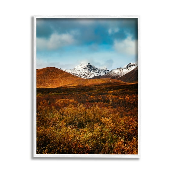 Stupell Industries Icy Mountain Landscape Landscape Photography White Framed Art Print Wall Art, 11 x 14