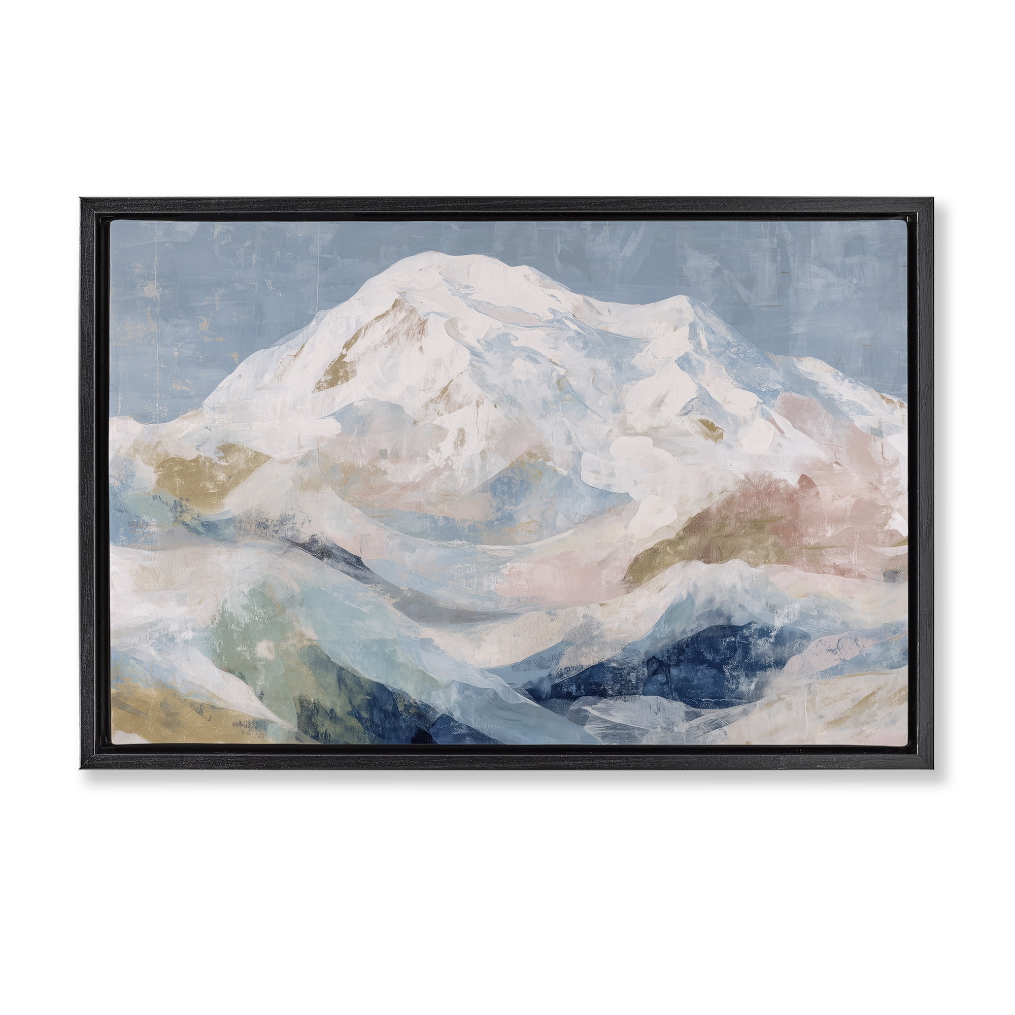 Stupell Industries Icy Mountain Range at Dusk Black Framed Floater Canvas Wall Art, design by Chromatic Storm Studio