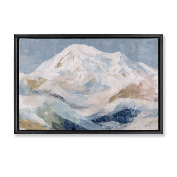 Stupell Industries Southwestern Icy Mountain Range at Dusk Black Floating Frame Canvas Art, 31 x 21, by Chromatic Storm Studio