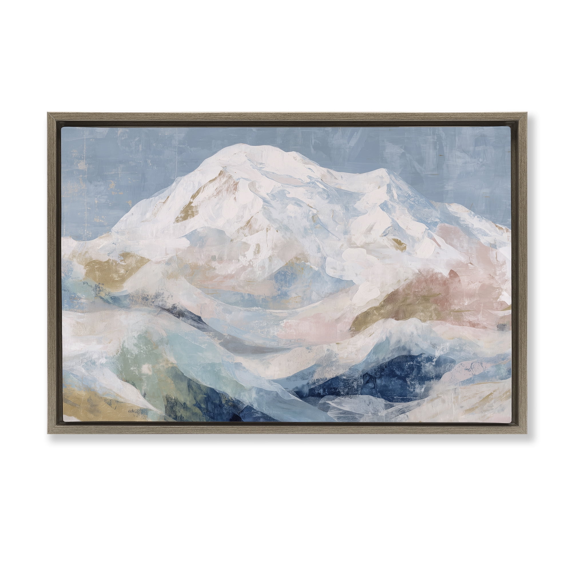 Stupell Industries Icy Mountain Range at Dusk Brown Framed Floater Canvas Wall Art, design by Chromatic Storm Studio