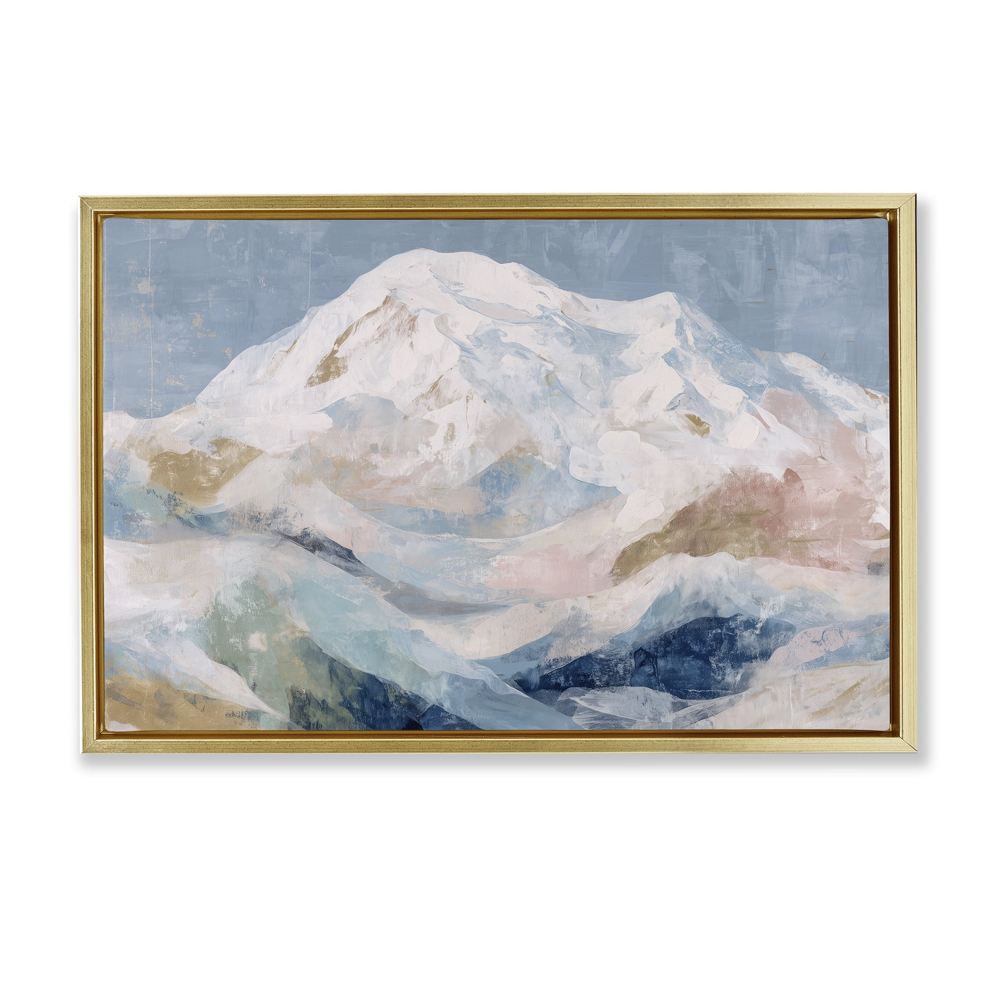 Stupell Industries Icy Mountain Range at Dusk Gold Framed Floater Canvas Wall Art, design by Chromatic Storm Studio