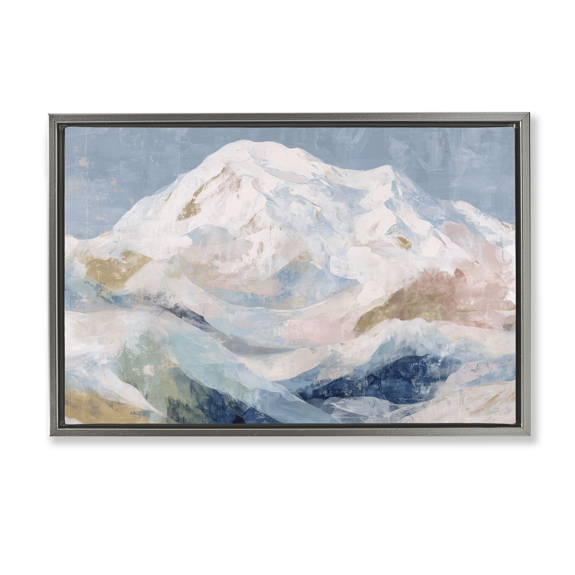 Stupell Industries Icy Mountain Range at Dusk Gray Framed Floater Canvas Wall Art, design by Chromatic Storm Studio