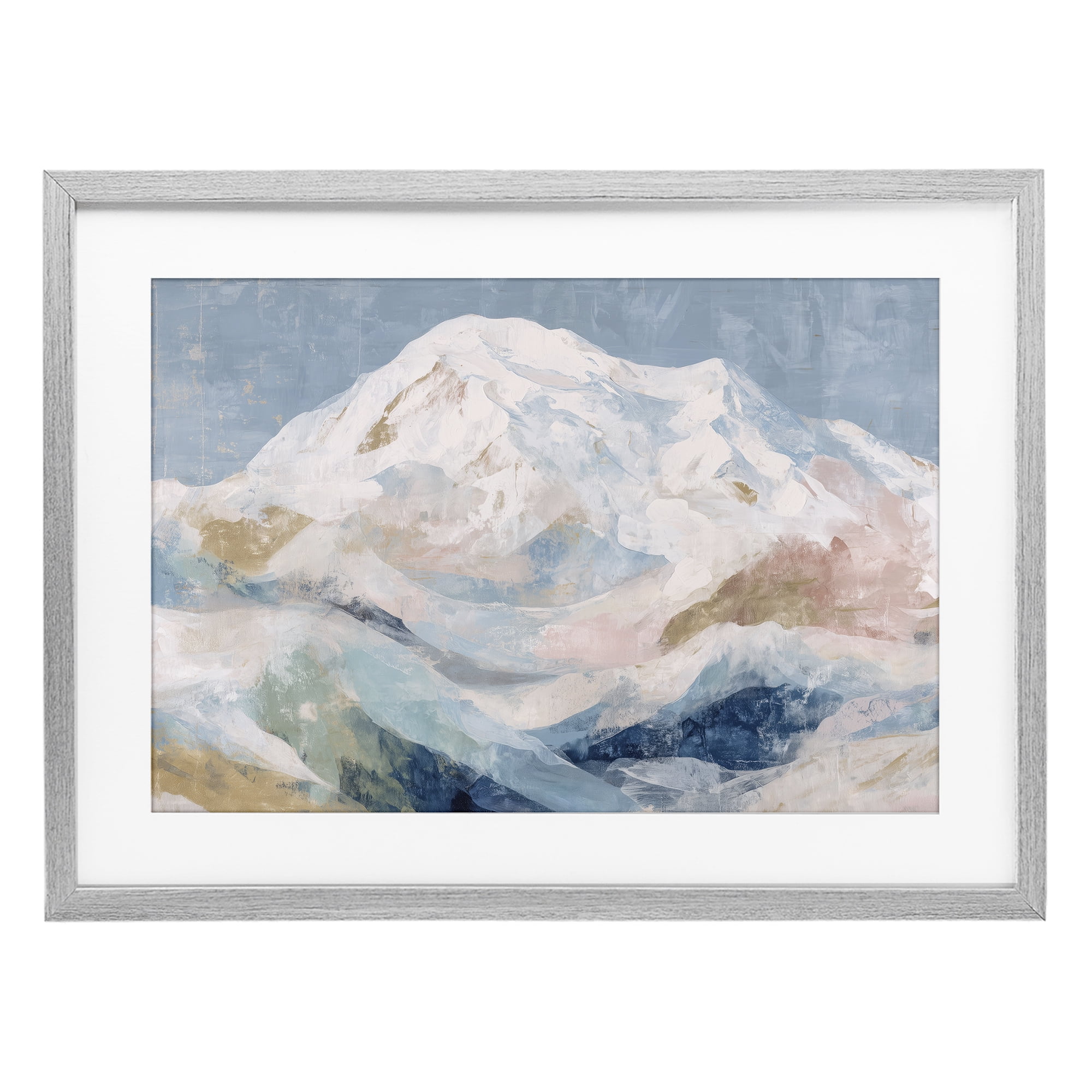 Stupell Industries Icy Mountain Range at Dusk Gray Framed Print Under Glass, design by Chromatic Storm Studio
