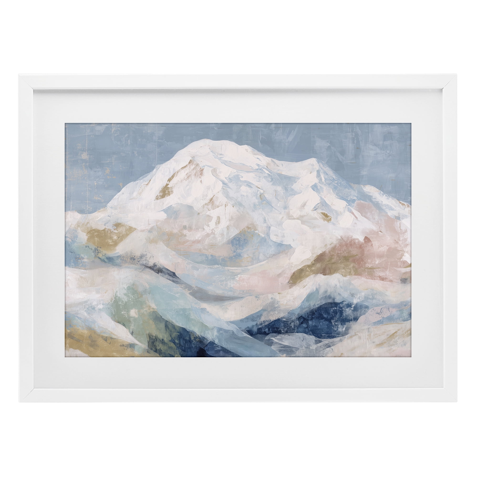 Stupell Industries Icy Mountain Range at Dusk White Framed Print Under Glass, design by Chromatic Storm Studio