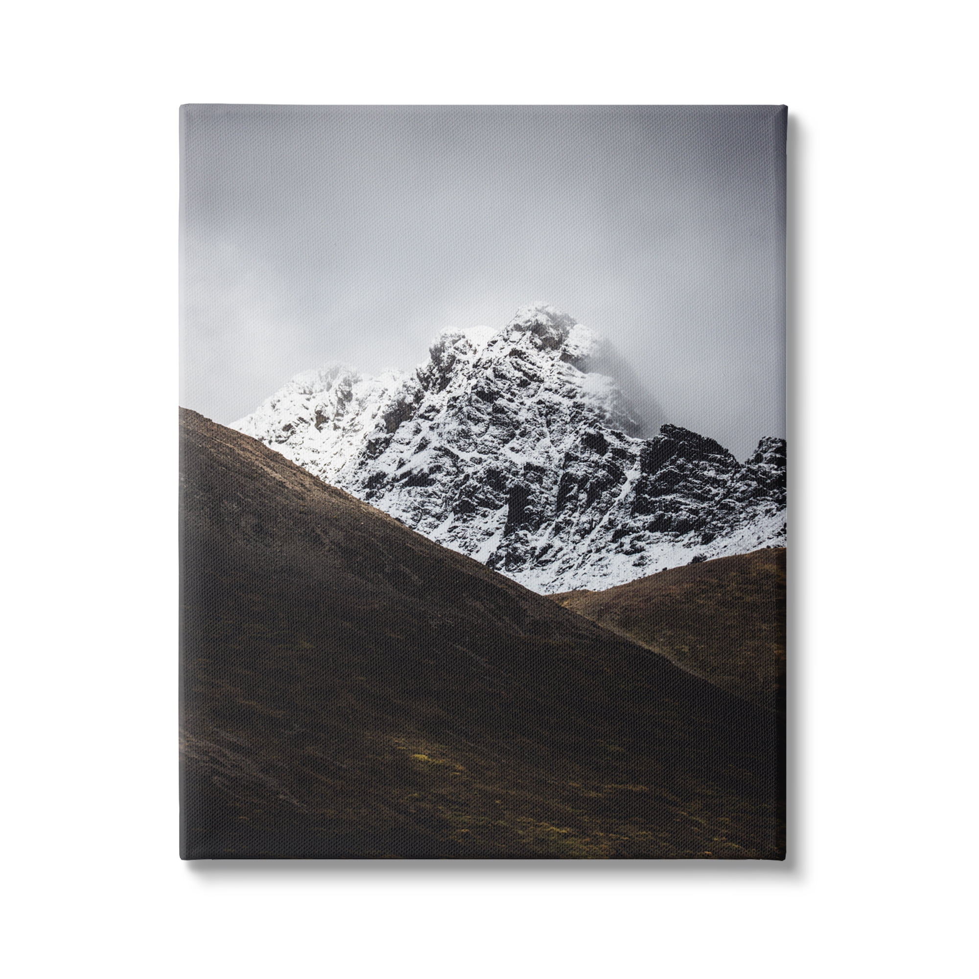 Stupell Industries Icy Mountain Valley Landscape Photography Gallery Wrapped Canvas Art Print Wall Art, 36 x 48