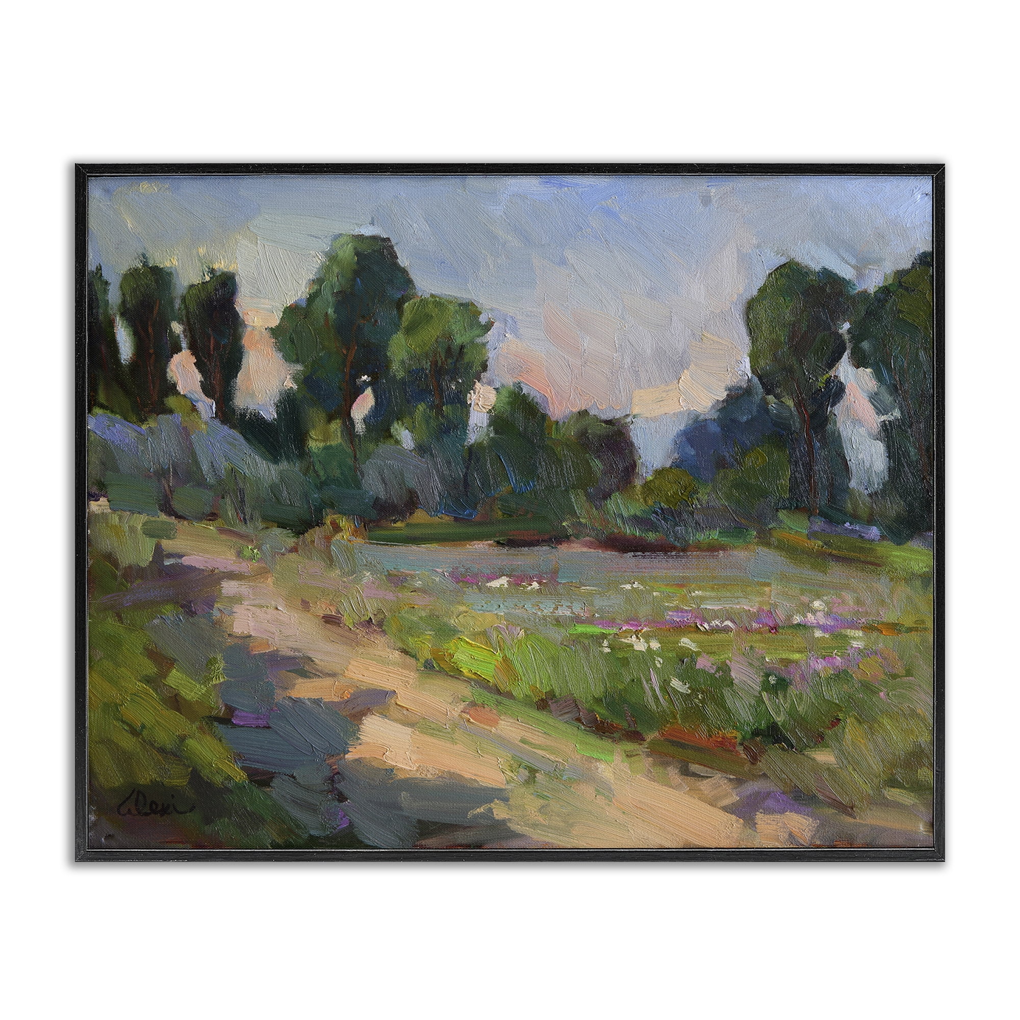 Stupell Industries Idaho Spring Tree Grove Landscape & Nature Painting Black Framed Art Print Wall Art, 30 x 24