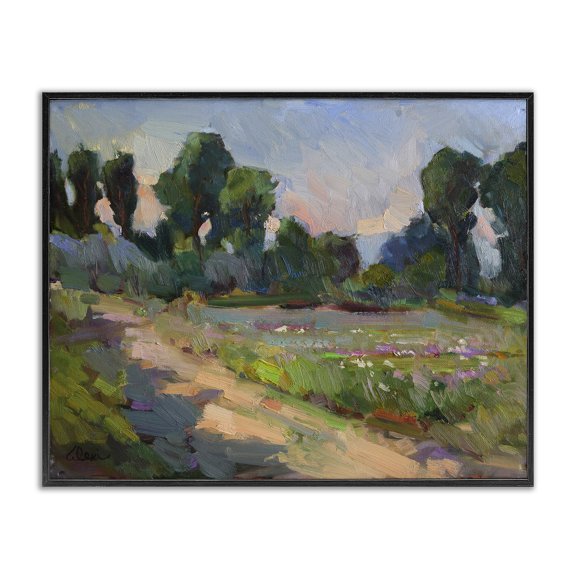 Stupell Industries Idaho Spring Tree Grove Landscape & Nature Painting Black Framed Art Print Wall Art, 30 x 24