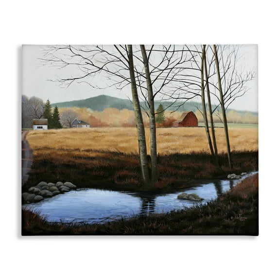 Stupell Industries Idyllic Countryside Scene Canvas Wall Art design by Julie Peterson, 16 x 20