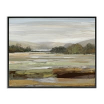 Stupell Industries Idyllic Countryside View Landscape & Nature Painting Black Framed Art Print Wall Art, 14 x 11