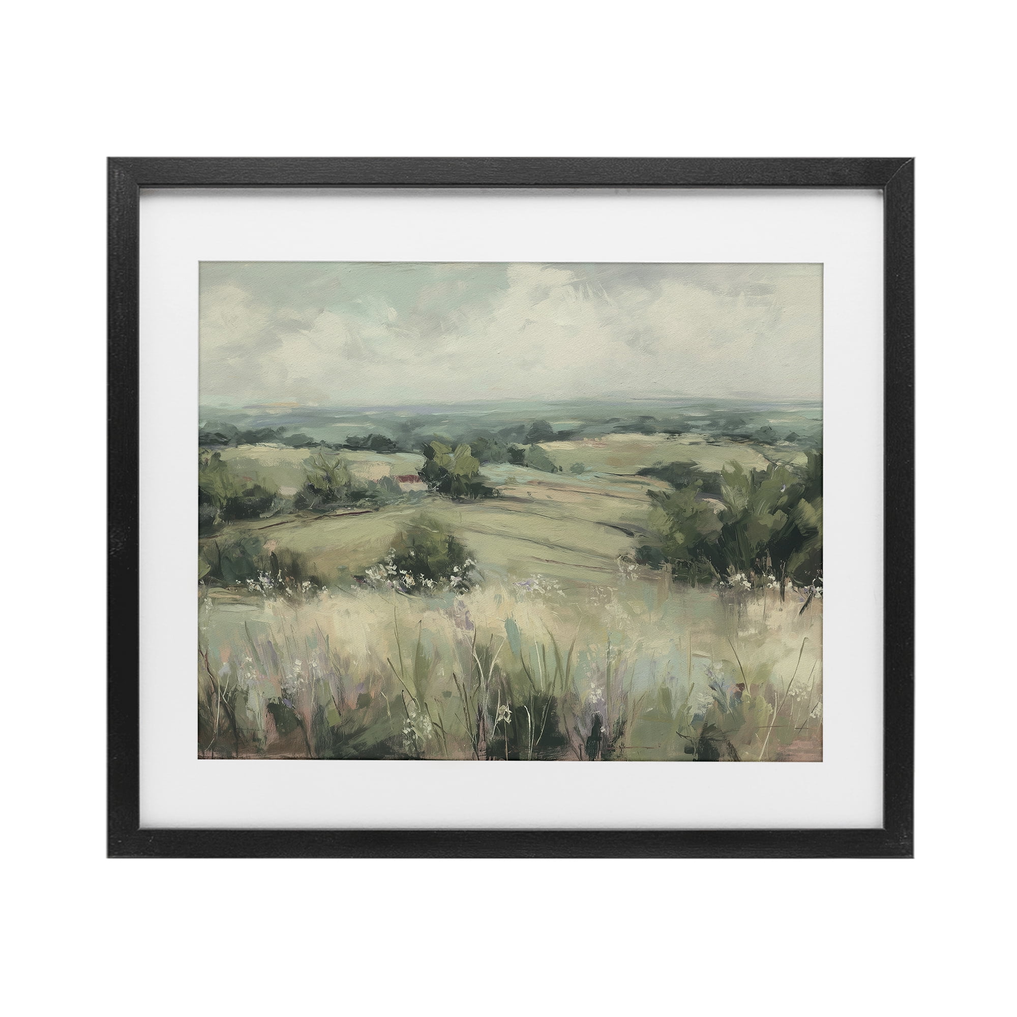 Stupell Industries Idyllic Green Pastures Black Framed Print Under Glass, design by Svetlana Aleynikova