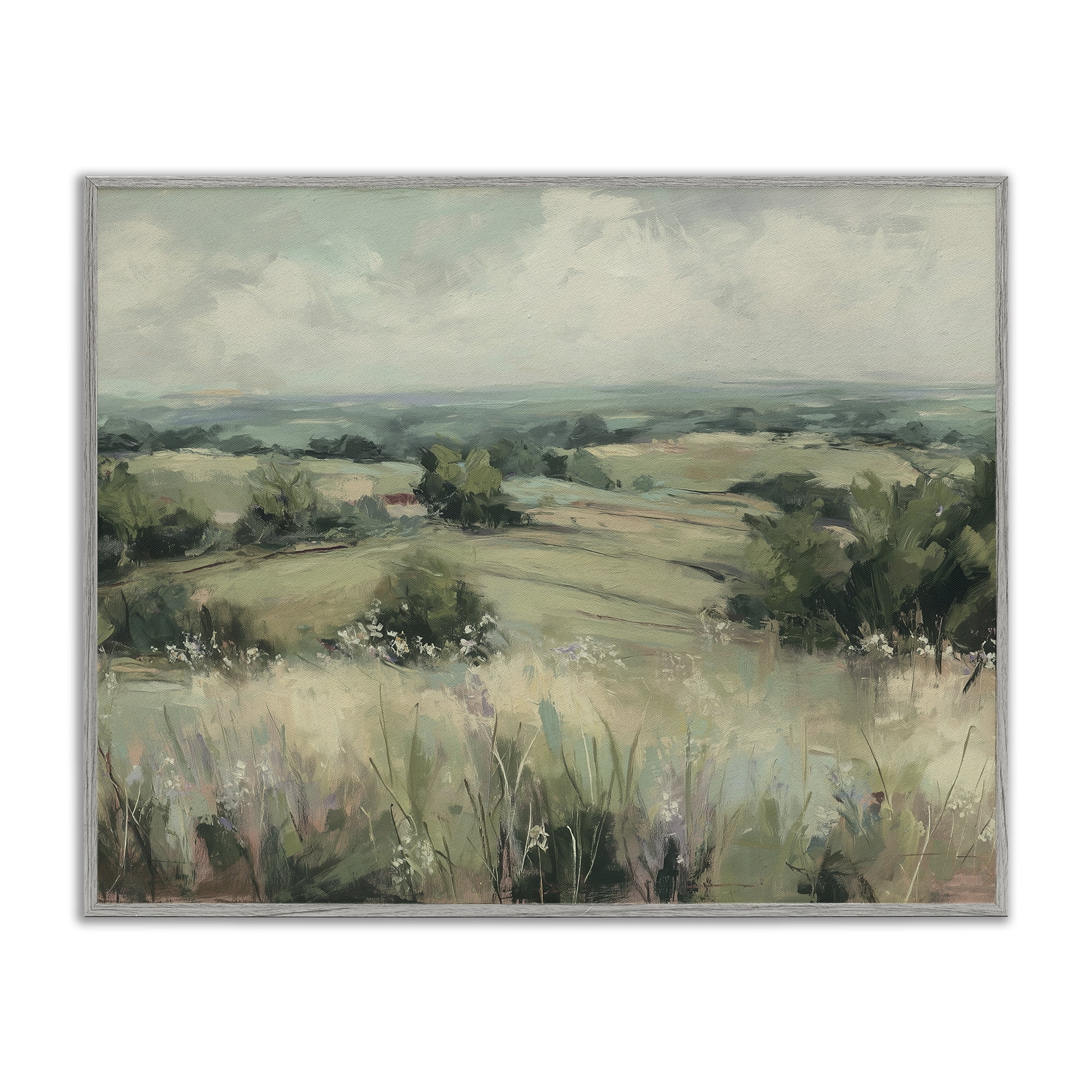 Stupell Industries Idyllic Green Pastures Gray Framed Giclee Art, design by Svetlana Aleynikova