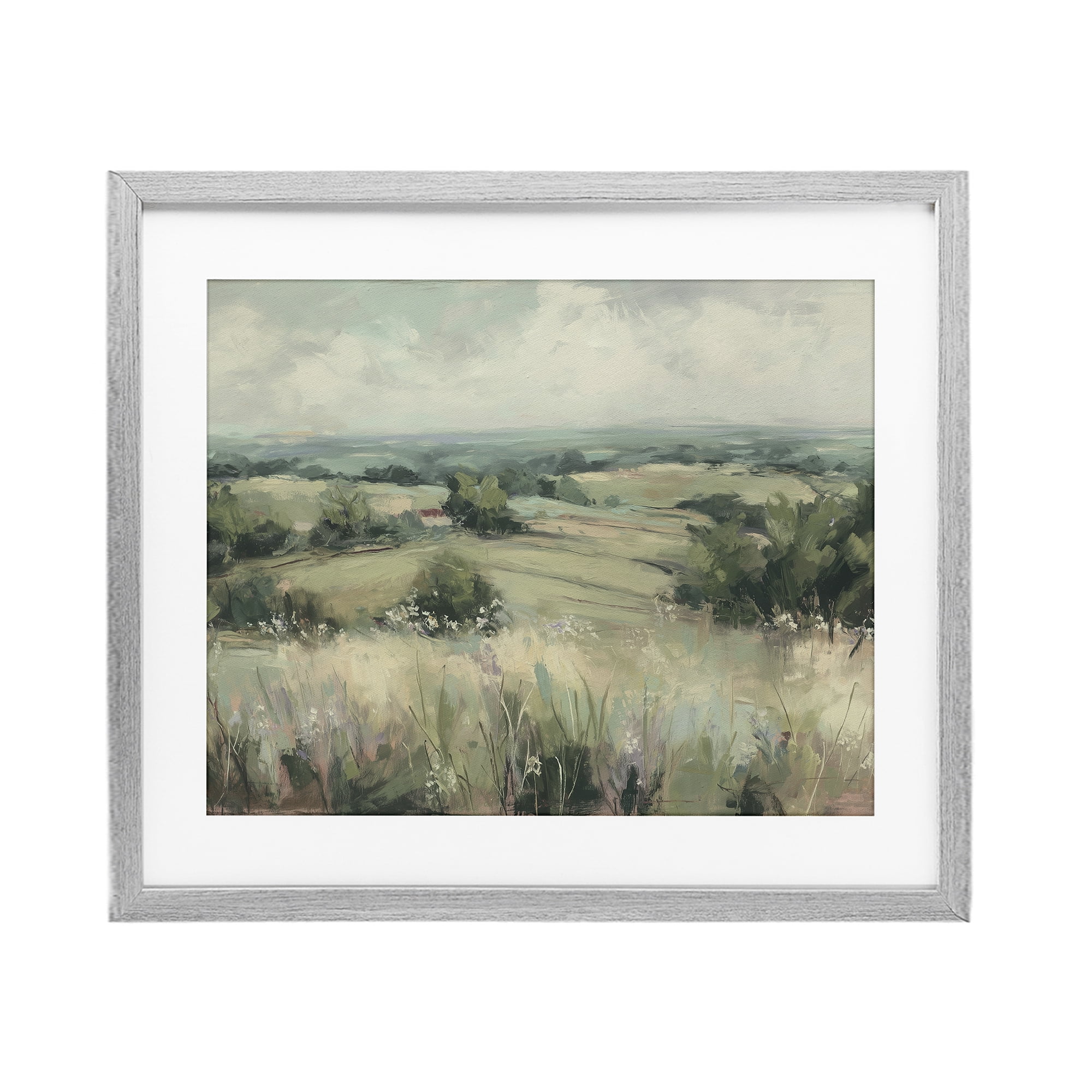 Stupell Industries Idyllic Green Pastures Gray Framed Print Under Glass, design by Svetlana Aleynikova