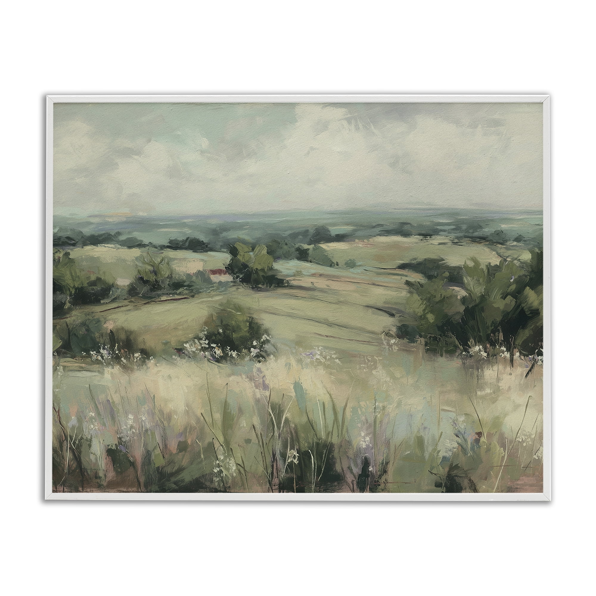 Stupell Industries Idyllic Green Pastures White Framed Giclee Art, design by Svetlana Aleynikova