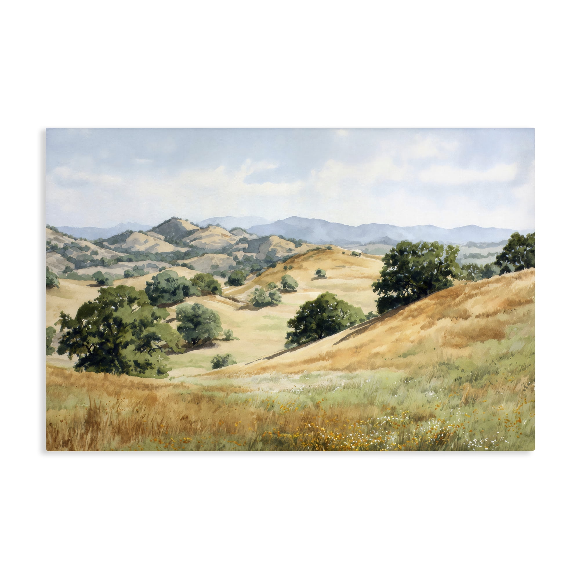 Stupell Industries Idyllic Mountains and Trees Canvas Wall Art, design by Petal Prints Design