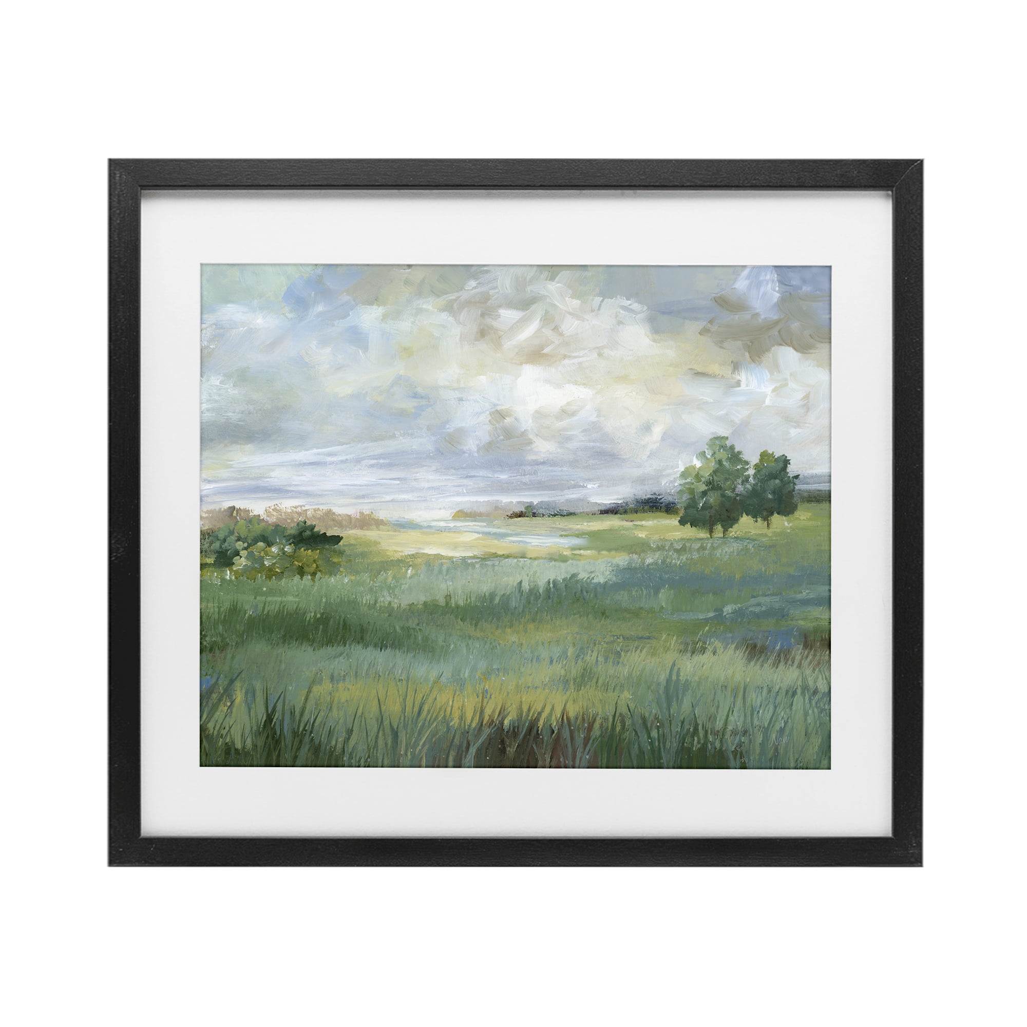 Stupell Industries Idyllic Summer Field Black Framed Print Under Glass, design by Nan