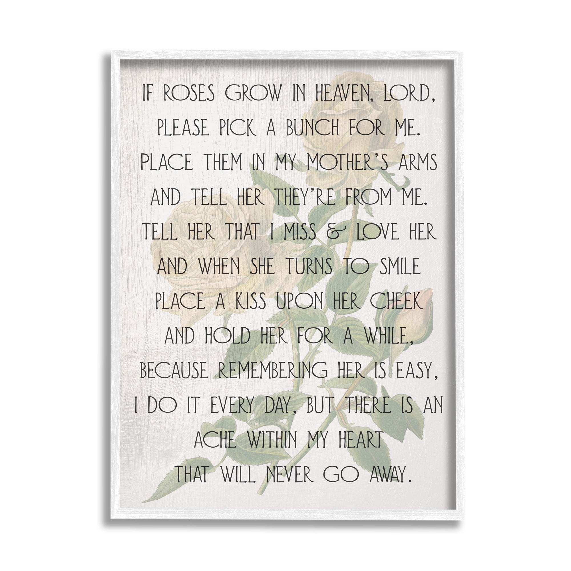 Stupell Industries If Roses Grow in Heaven Phrase Yellow Flower, 24 x 30, Design by Daphne Polselli