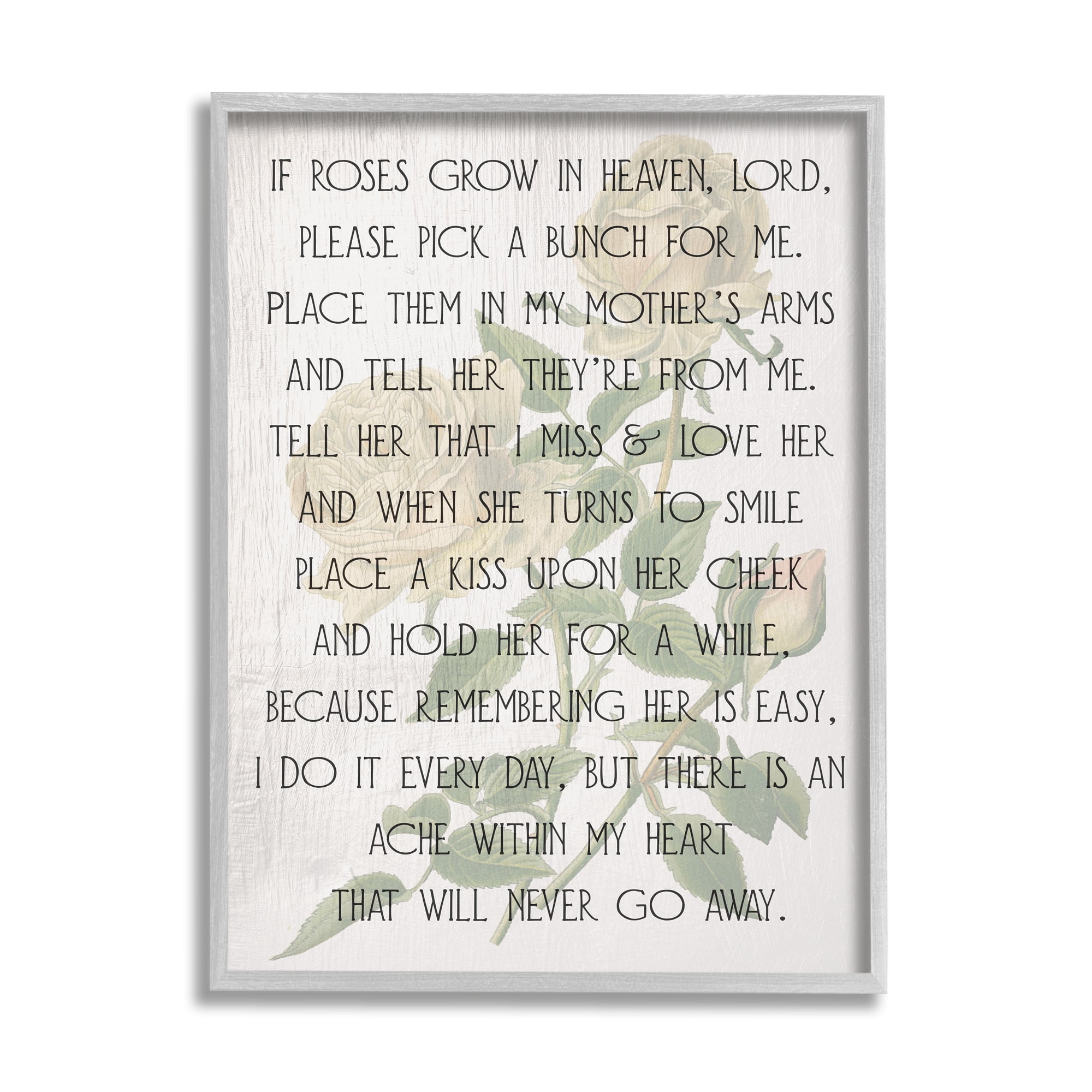 Stupell Industries If Roses Grow in Heaven Phrase Yellow Flower, 24 x 30, Design by Daphne Polselli