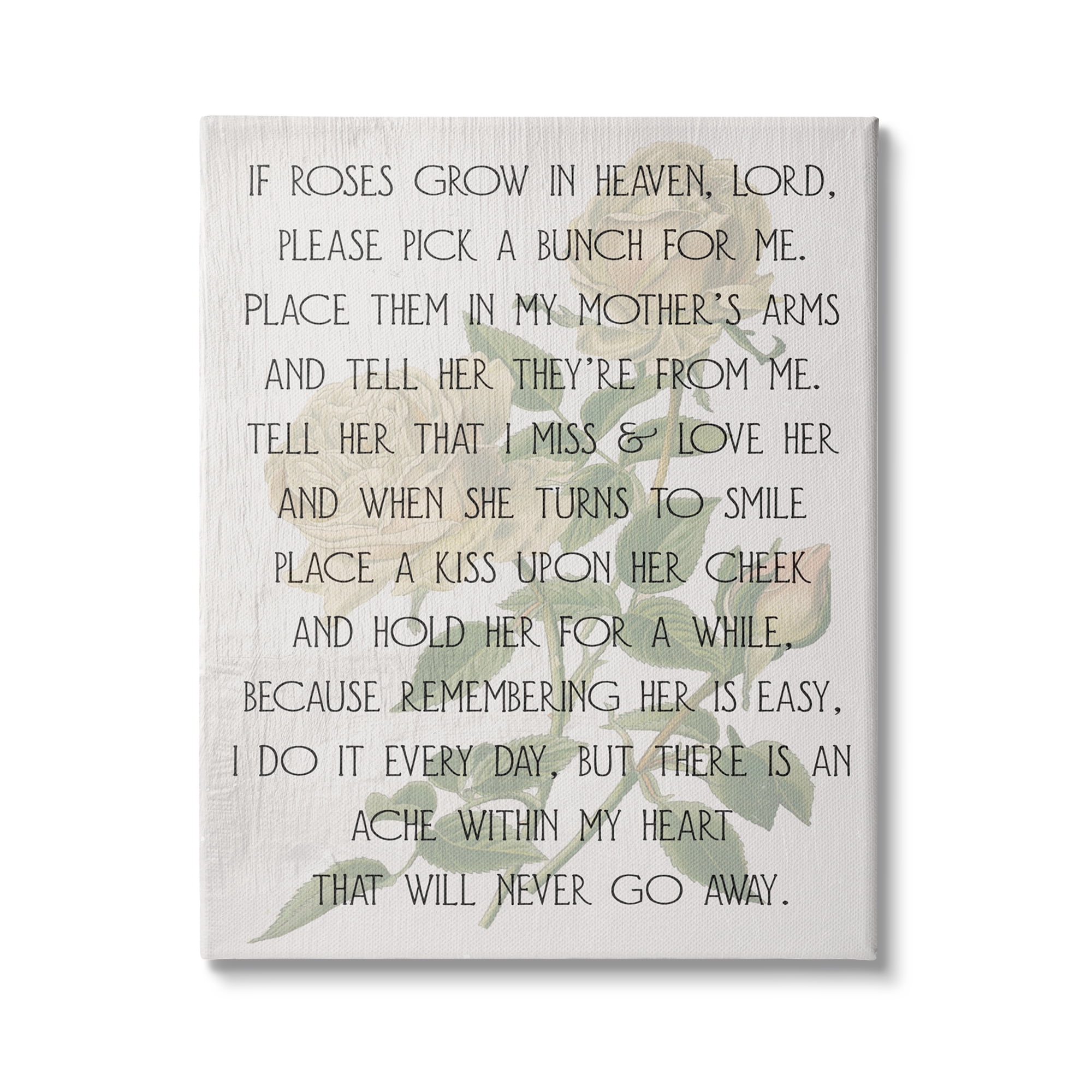 Stupell Industries If Roses Grow in Heaven Phrase Yellow Flower, 30 x 40, Design by Daphne Polselli