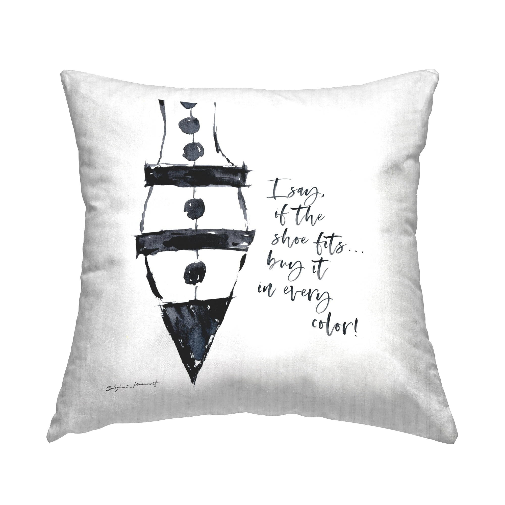 Stupell Industries If The Shoe Fits Fashion Heel Phrase Design by Stephanie Workman Marrott Throw Pillow