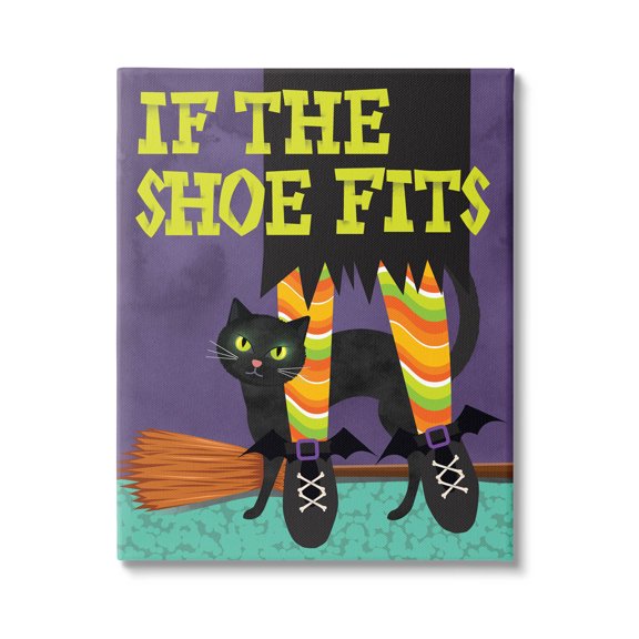 Stupell Industries If The Shoe Fits Witch Graphic Art Gallery Wrapped Canvas Print Wall Art, Design by Linda Birtel