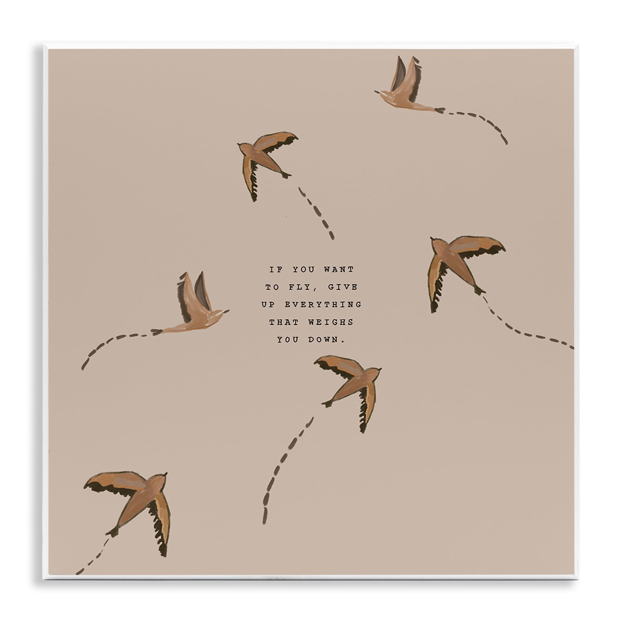 Stupell Industries If You Want To Fly Animals Painting Unframed Art Print Wall Art, 12 x 12