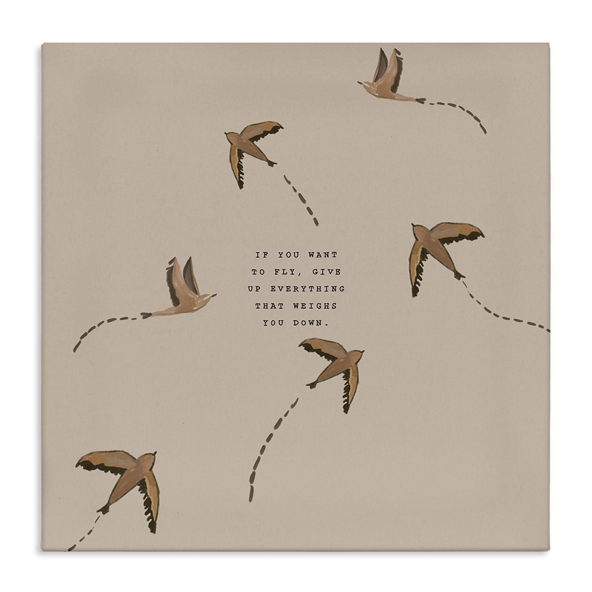 Stupell Industries If You Want To Fly Animals Painting Wrapped Canvas Art Print Wall Art, 36 x 36
