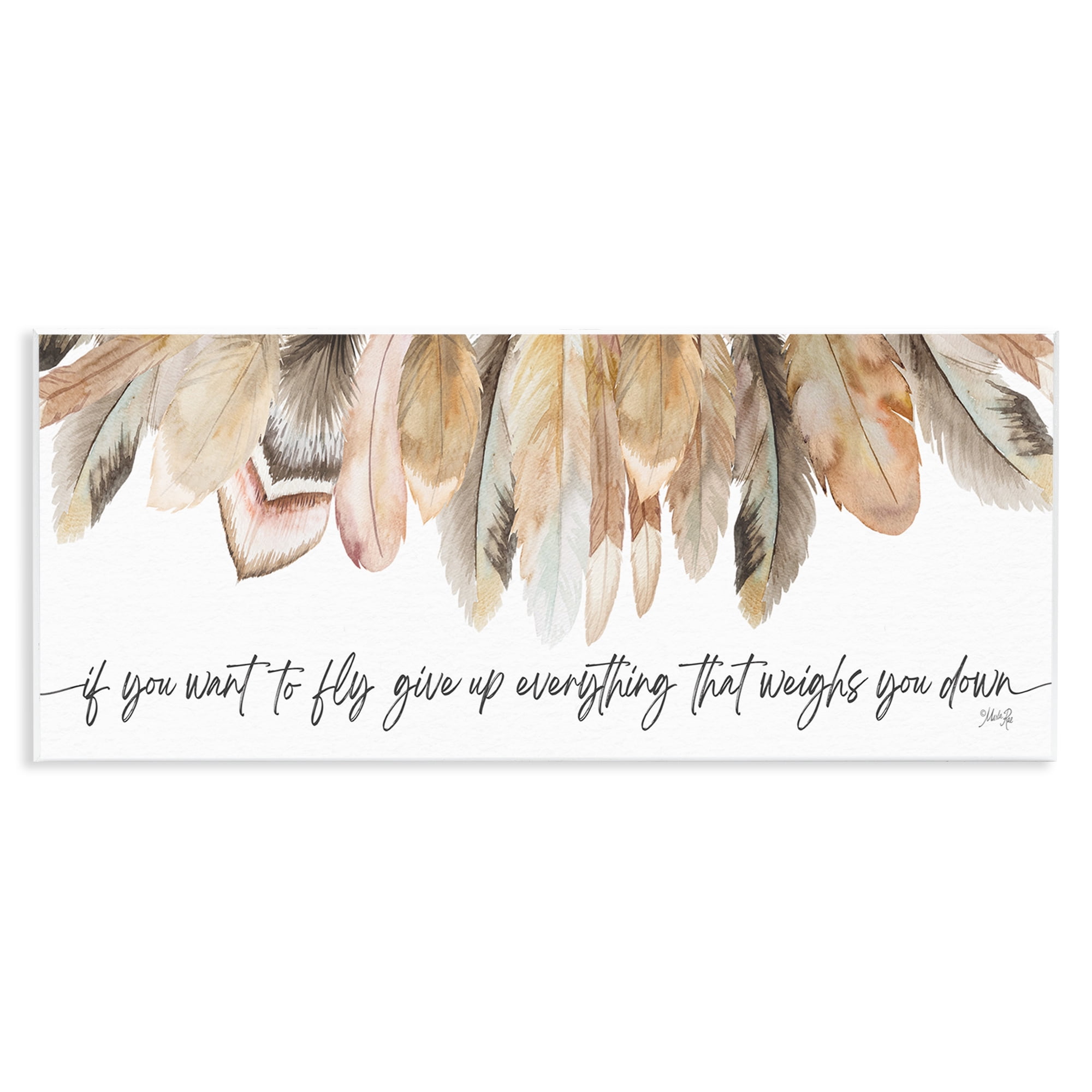 Stupell Industries If You Want To Fly Typography Painting Unframed Art Print Wall Art, 17 x 7