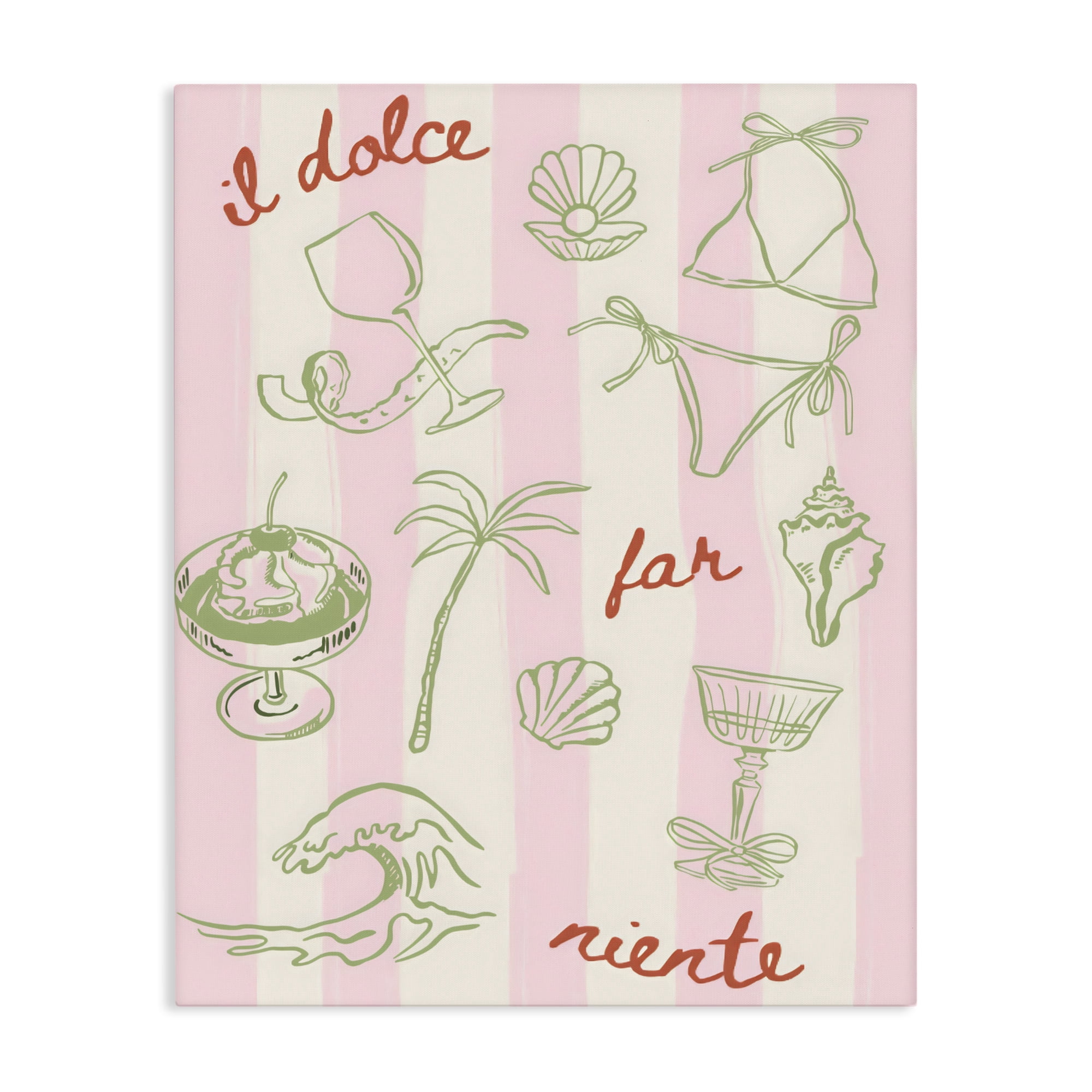 Stupell Industries Il Dolce Far Niente Beach Saying Canvas Wall Art, design by The Prints Vibe