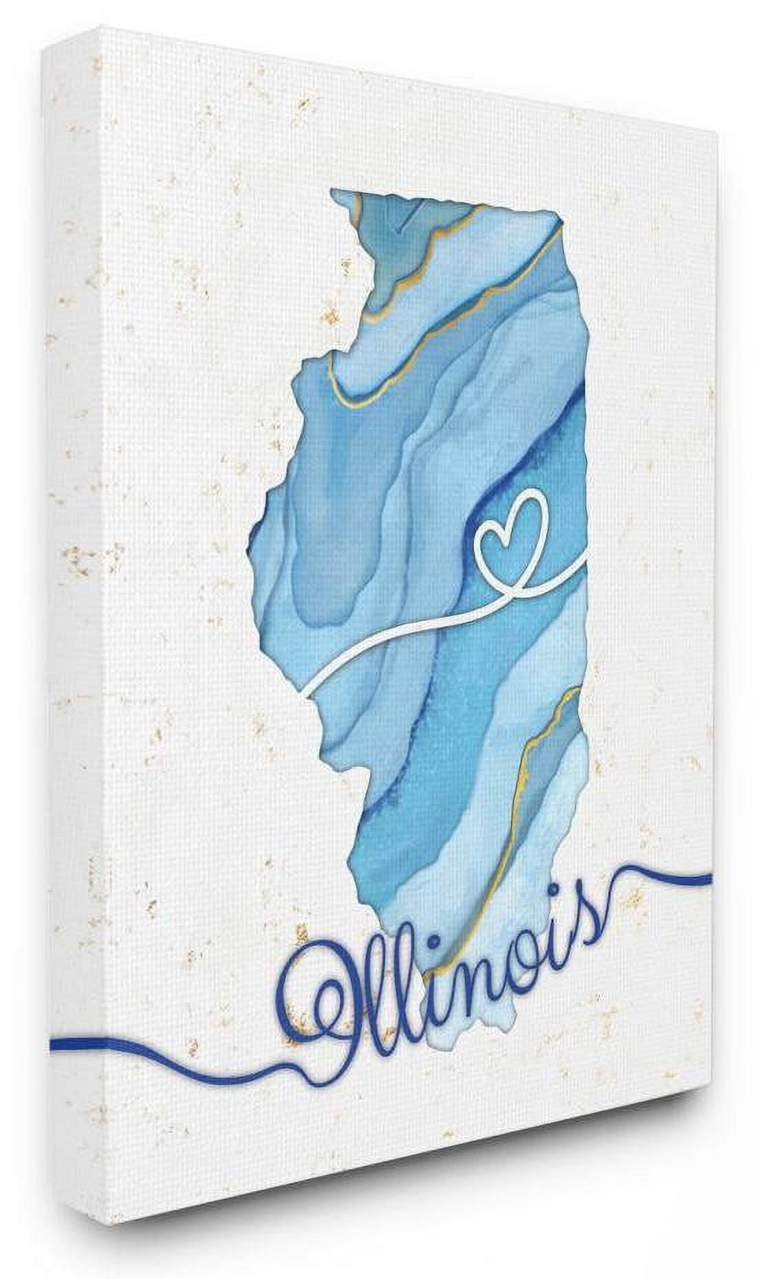 Stupell Industries Illinois Agate Blue US State Design Canvas Wall Art by Ziwei Li