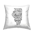 thumbnail image 1 of Stupell Industries Illinois State Cities Typography Map Design by Saturday Evening Post Throw Pillow, 1 of 6