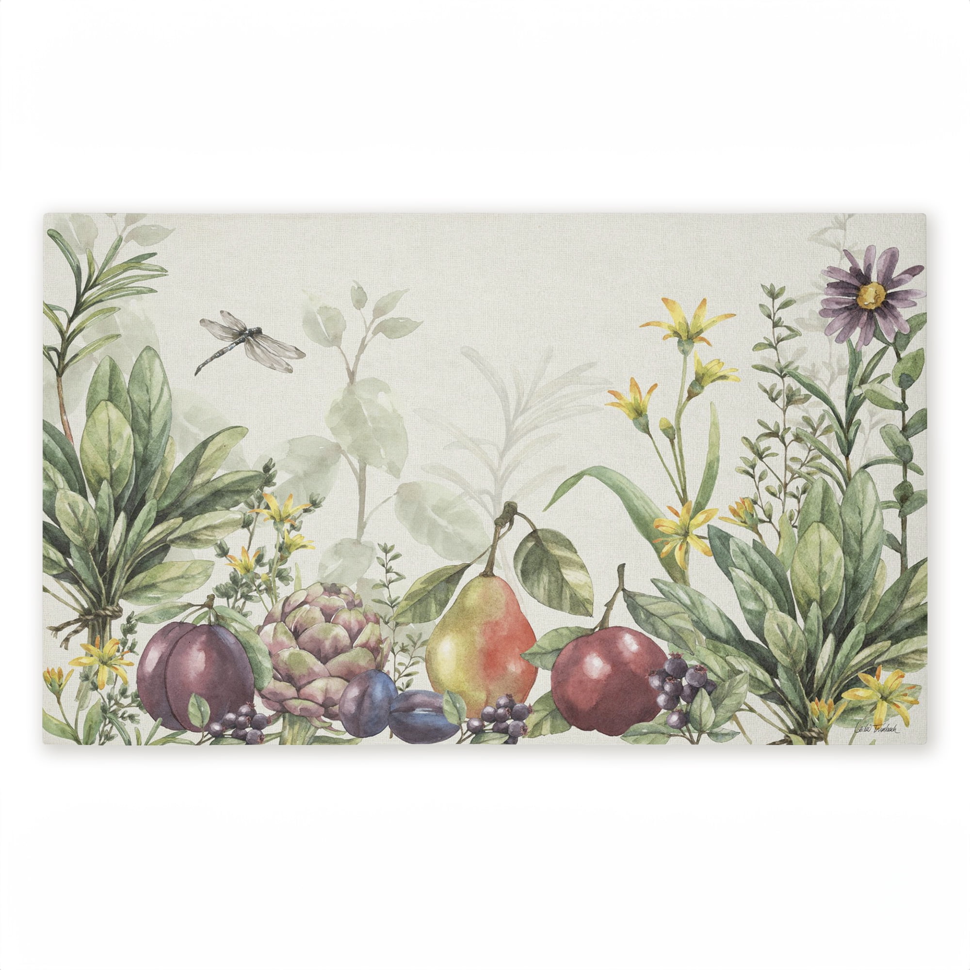 Stupell Industries Illustrated Garden with Dragonfly Printed Outdoor Door Floor Mat, design by Leslie Trimbach