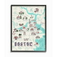 thumbnail image 1 of Stupell Industries Illustrative Map of Boston Massachusetts Landmarks Graphic Art Black Framed Art Print Wall Art, 16x20, by Ziwei Li, 1 of 6