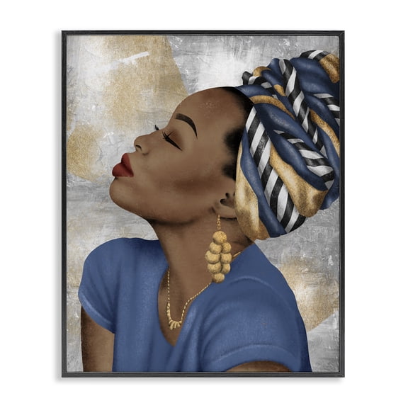 Stupell Industries Illustrious Discovery Female Portrait Portrait Painting Black Framed Art Print Wall Art, 16 x 20