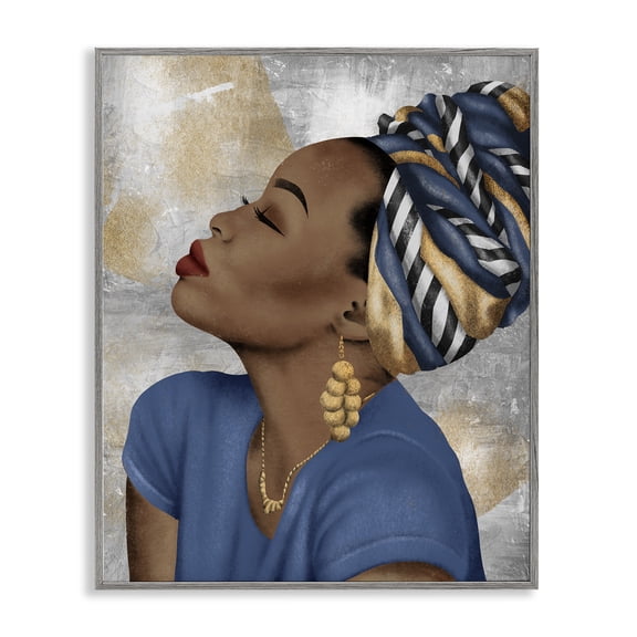 Stupell Industries Illustrious Discovery Female Portrait Portrait Painting Gray Framed Art Print Wall Art, 16 x 20