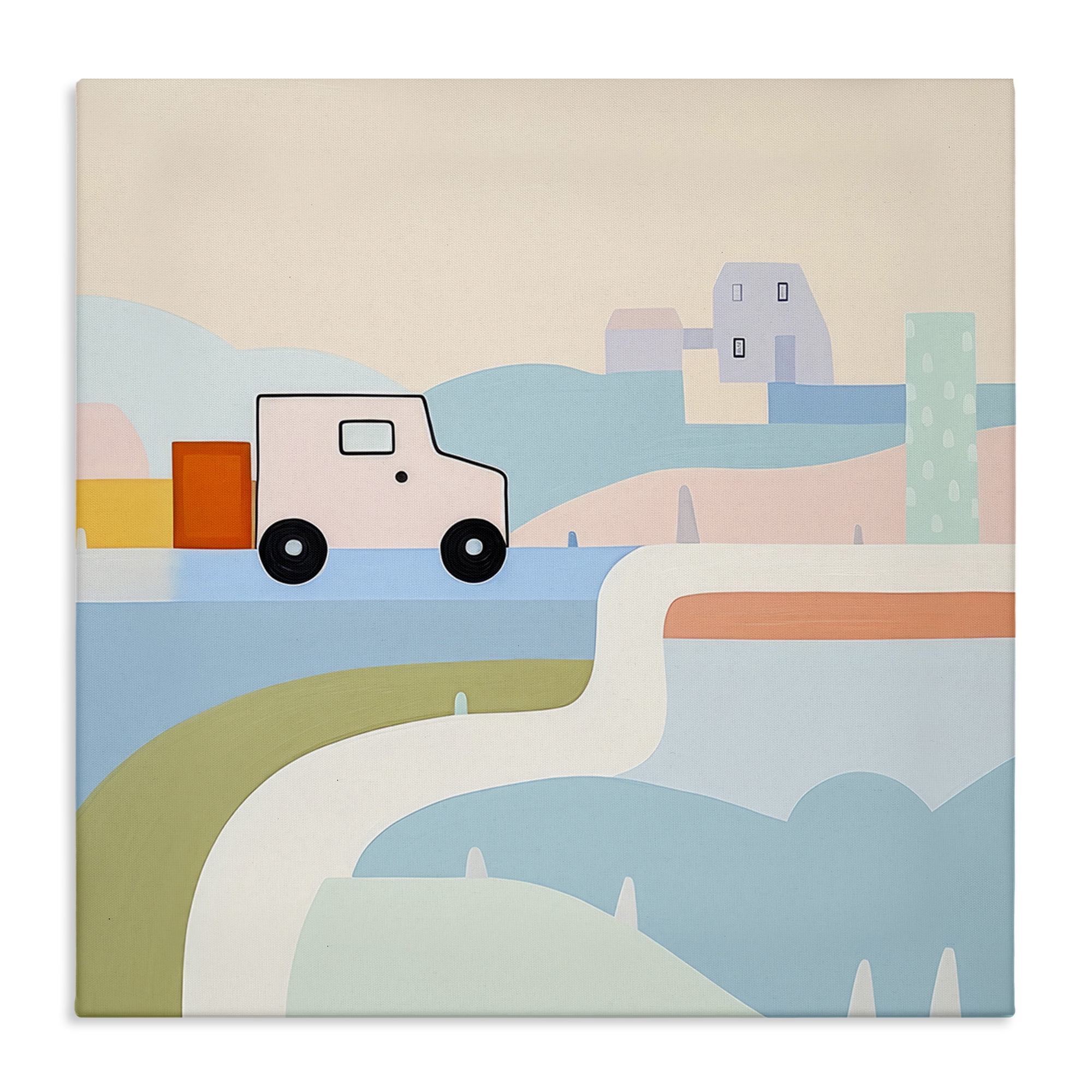 Stupell Industries Imagination On Wheels Landscape Painting Gallery Wrapped Canvas Art Print Wall Art, 30 x 30