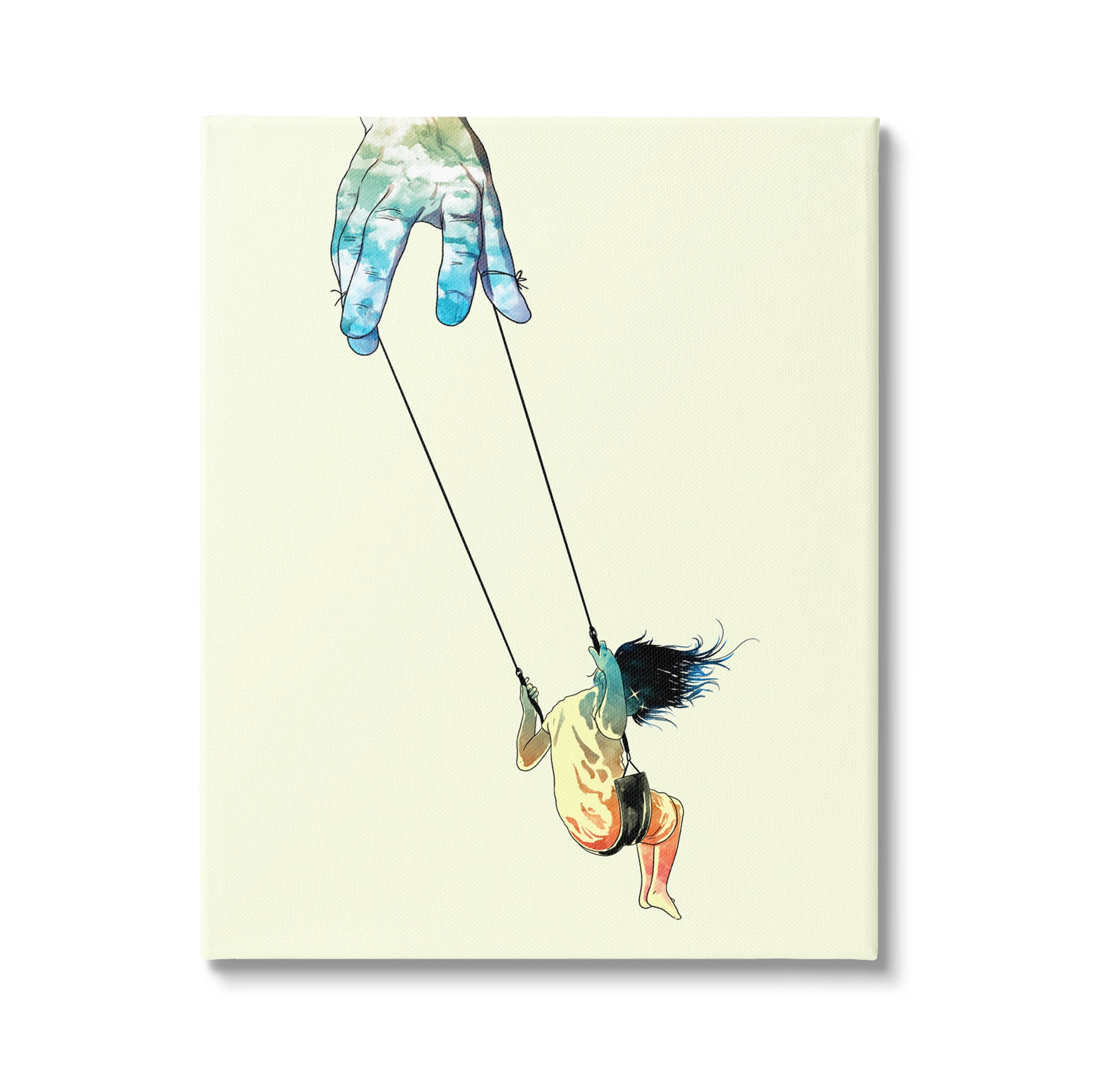 Stupell Industries Imaginative Marionette Girl On Swing Graphic Art Gallery Wrapped Canvas Print Wall Art, Design by Matheus Lopes Castro