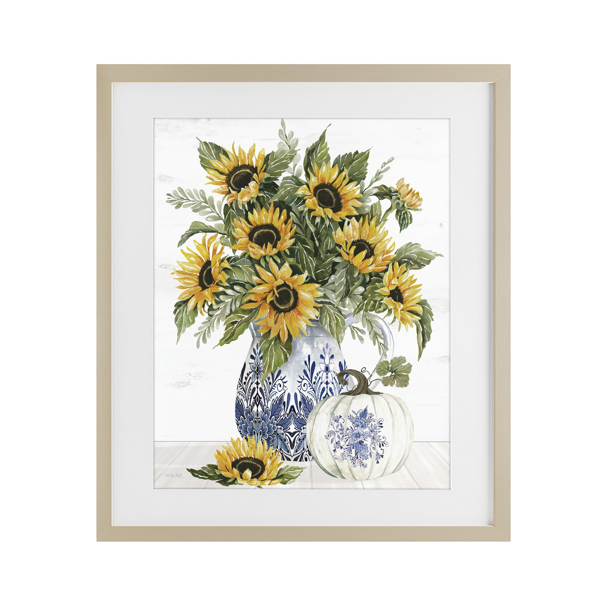 Stupell Industries Imperial Autumn Sunflowers Birch Framed Print Under Glass, design by Cindy Jacobs