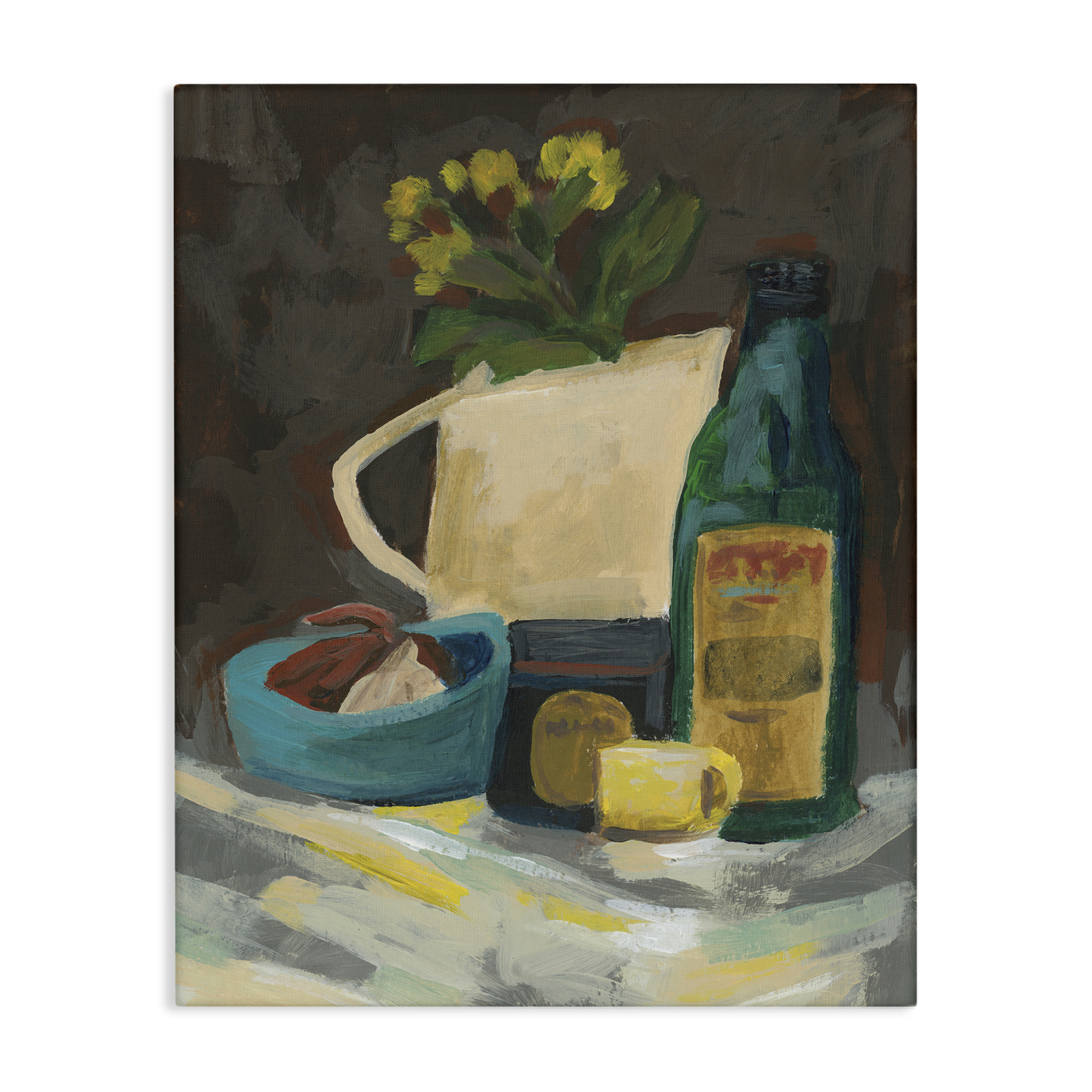 Stupell Industries Impression of Still Life Plants & Flowers Painting Wrapped Canvas Art Print Wall Art, 36 x 48