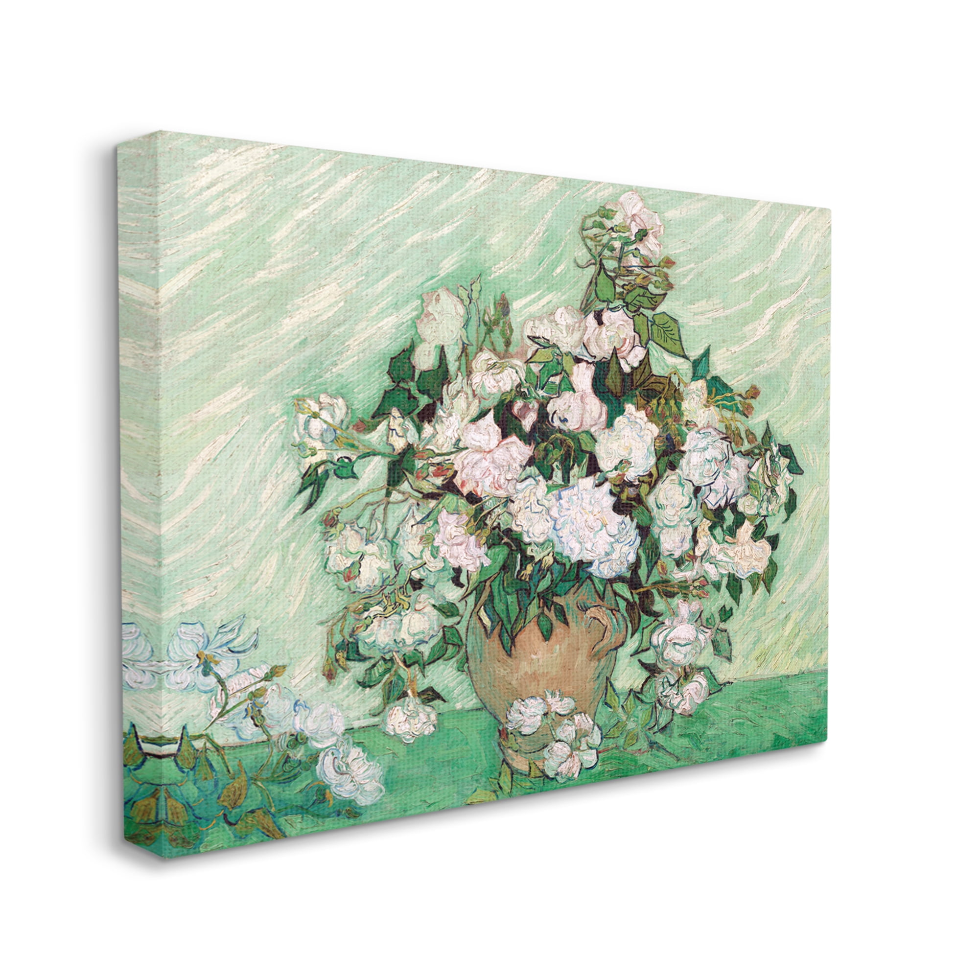 Vincent Van Gogh 36" x 48" Green Floral Canvas Painting