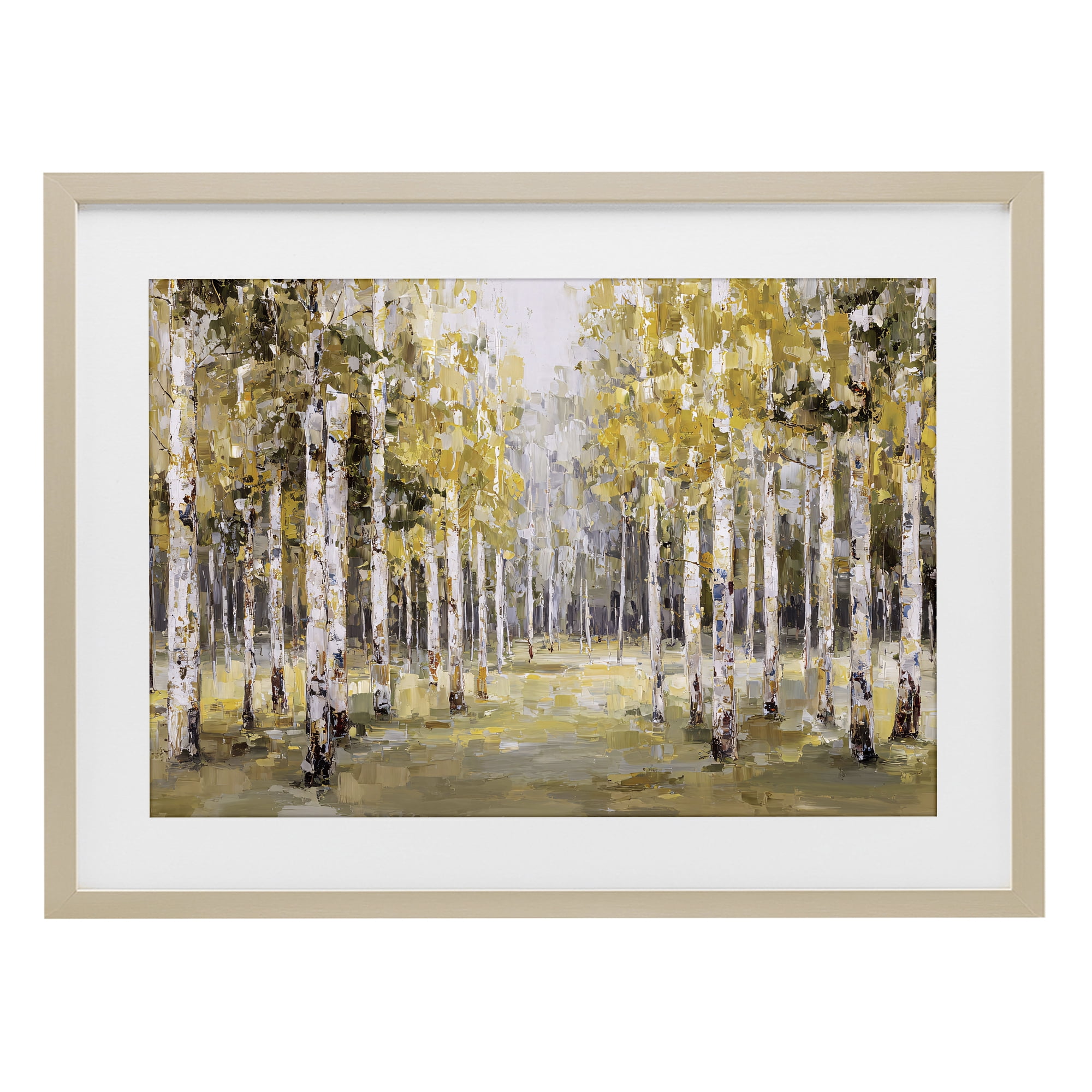 Stupell Industries Impressionist Birch Trees & Fall Leaves Birch Framed Print Under Glass, design by Jacky Ngan