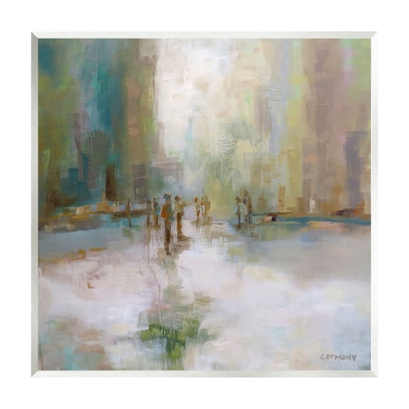 Stupell Industries Impressionist Cityscape Painting Abstract People Street Design Painting Unframed Art Print Wall Art, Design by Claire Cormany