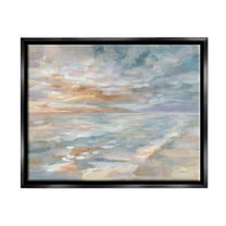 Stupell Industries Impressionist Horizon Sky Landscape Painting Jet Black Floating Framed Canvas Print Wall Art, Design by Danhui Nai