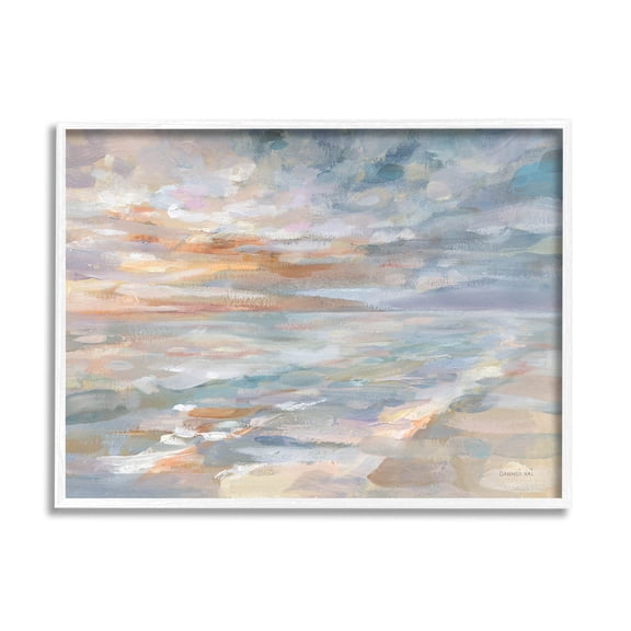 Stupell Industries Impressionist Horizon Sky Landscape Painting White Framed Art Print Wall Art, Design by Danhui Nai