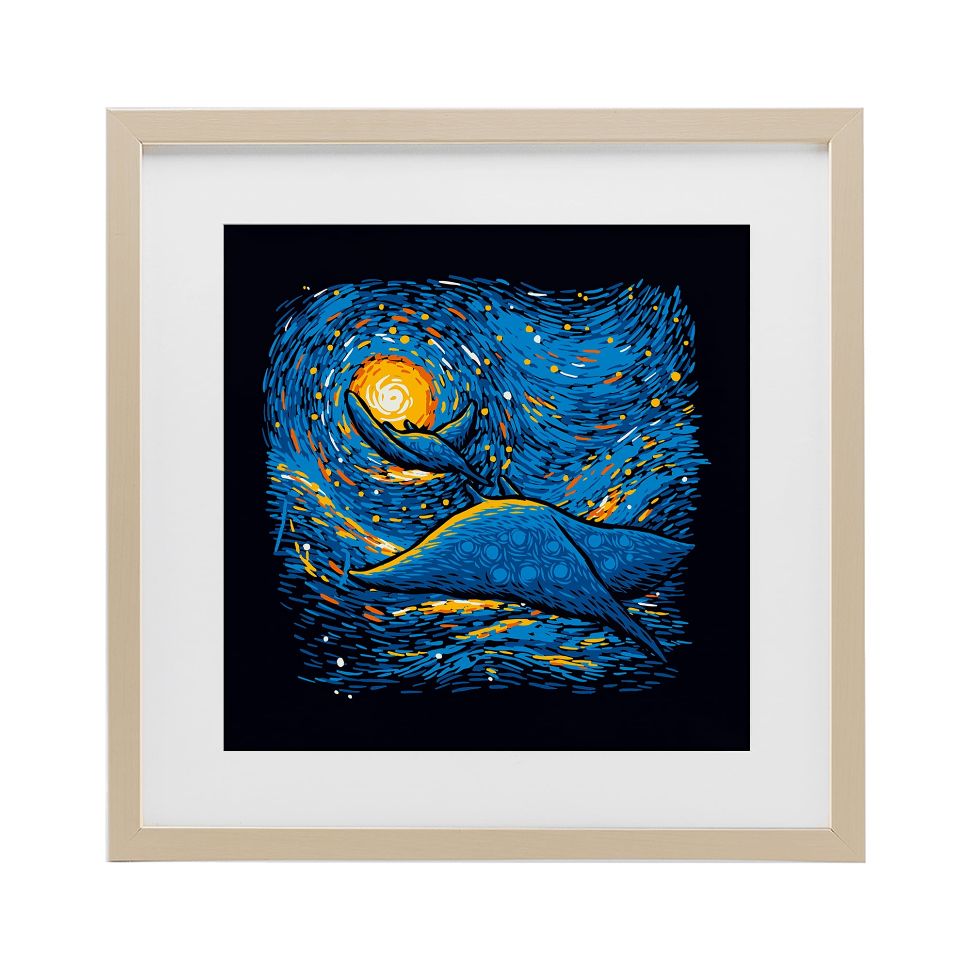 Stupell Industries Impressionist Manta Rays Birch Framed Print Under Glass, design by Tobe Fonseca