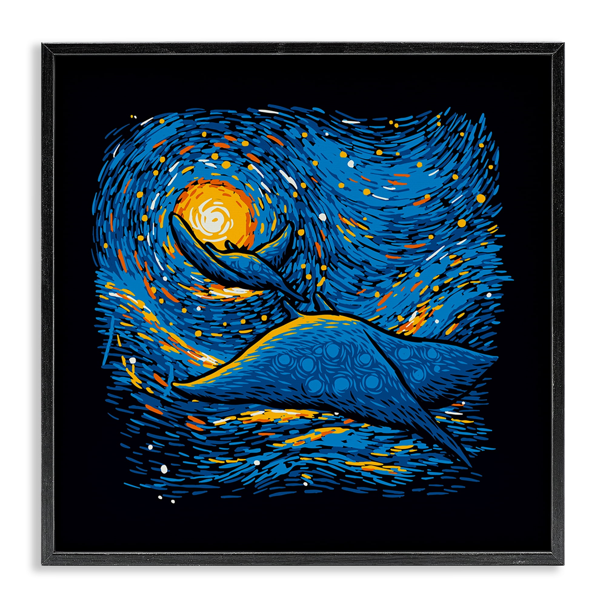 Stupell Industries Impressionist Manta Rays Black Framed Giclee Art, design by Tobe Fonseca