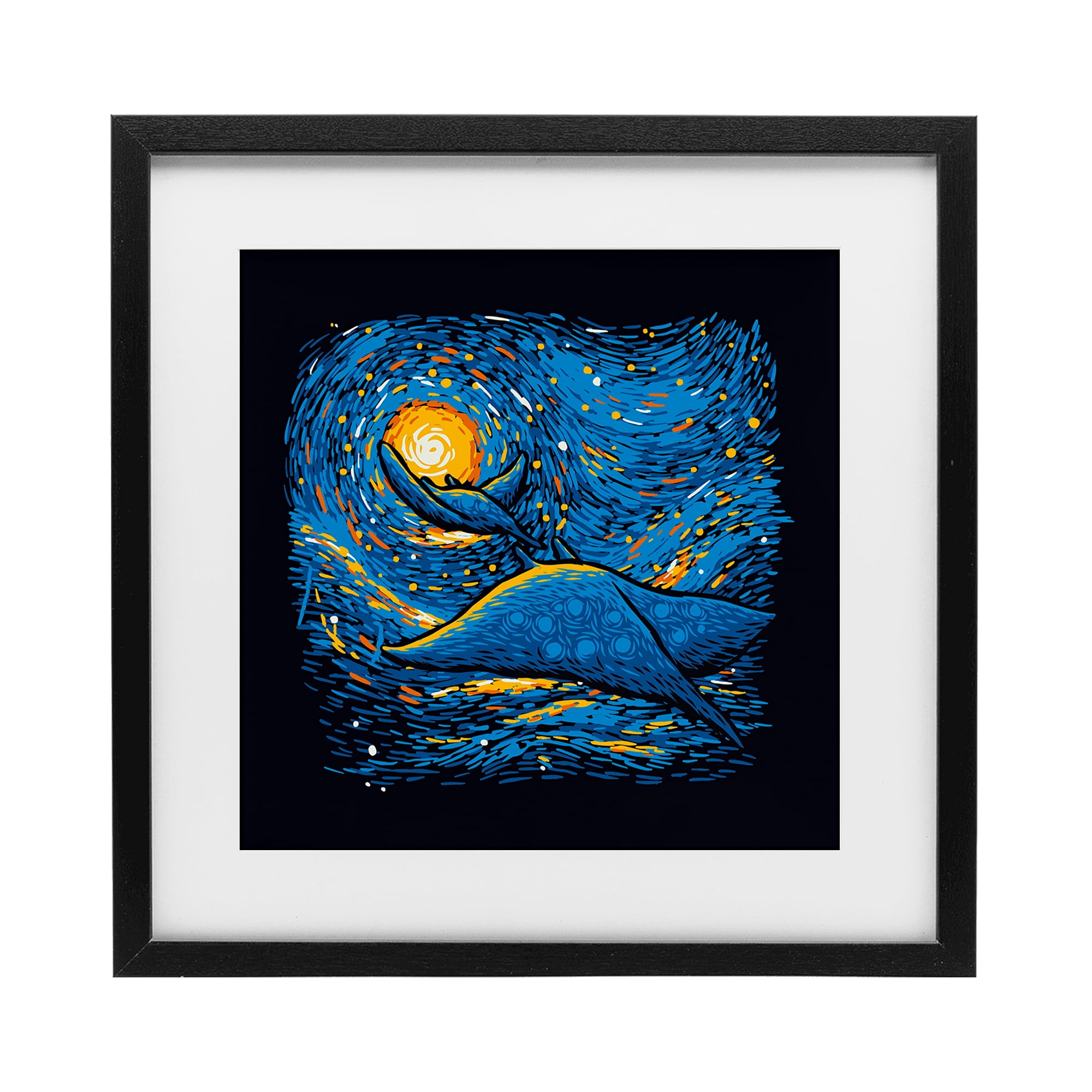 Stupell Industries Impressionist Manta Rays Black Framed Print Under Glass, design by Tobe Fonseca