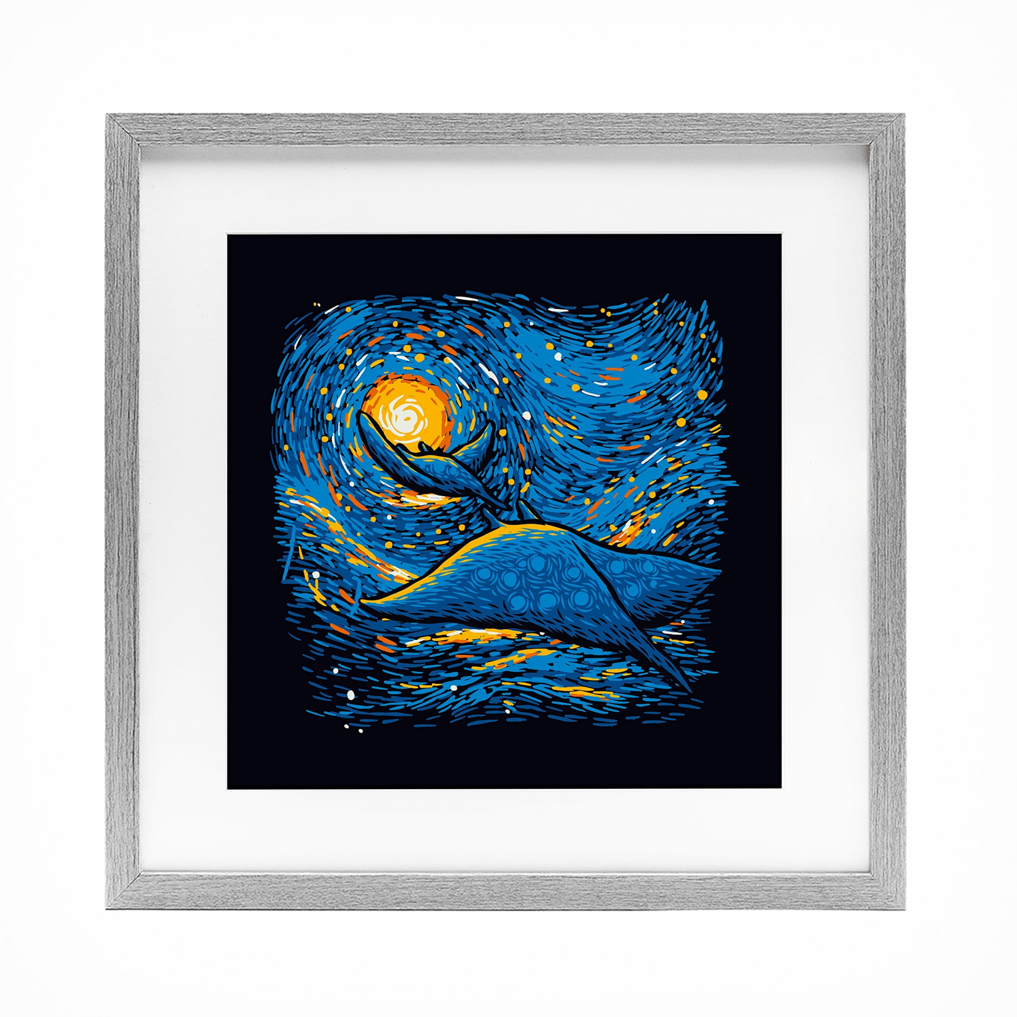 Stupell Industries Impressionist Manta Rays Gray Framed Print Under Glass, design by Tobe Fonseca
